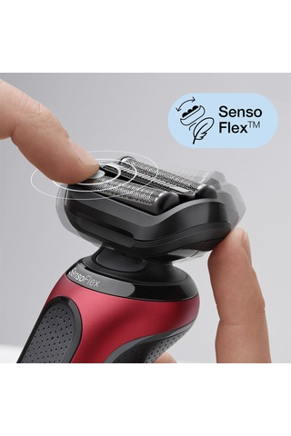 Braun 6 Serisi R1000S Kırmızı SensoFlex Islak&Kuru Kablosuz + Seyahat Çantası