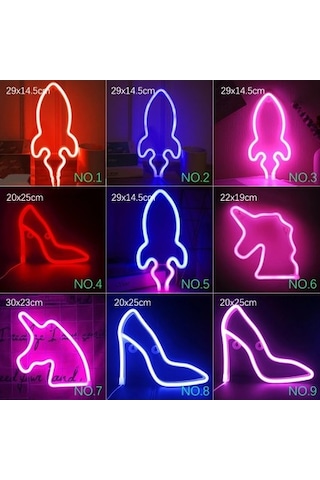 Agoodshop No.2 Tarzı Ben Neon Led Işıklar Burcu Gezegen Flaş Yıldırım Ay Neon Işık Aşk Bulut Neon Ta