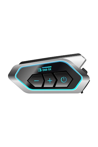 D60 5x Motosiklet Kask Kulaklığı Bluetooth Intercom 5 Intercom Bağlantılı