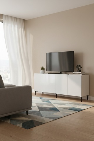 Ka1899b Aplos Konsol ,tv Sehpası Beyaz 180cm