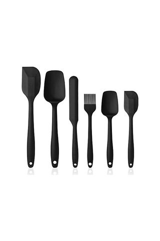 Silikon Mutfak Yardımcısı, 6 Adet Silikon Spatula, Çorba Kaşığı, Fırın Fırçası, Spatula, Isıya Dayanıkl Çok Renkli