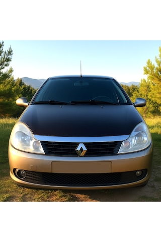 Renault Symbol 2006 2008 Tam Kaput Maskesi Mat Siyah Suni Deri, Şık Ve Koruyucu Tasarım 1 Adet