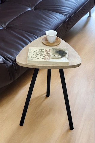 Yüksek Kalite Tekli Pena Üçgen Zigon Sehpa Çay Sehpası Servis Sehpası Boyalı Ahşap Ayaklı Safir Meşe