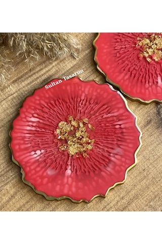 Tekli Epoksi Bardak Altlığı - 116 Pembe