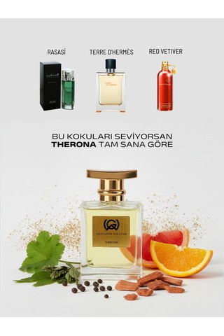 Therona Erkek Parfüm Edp Greyfurt, Portakal, Biber, Paçuli, Vetiver, Sedir Baharat - Odunsu