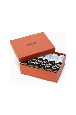 Giacomo Yüz Havlusu 6 Lı Set, Ikonik Zikzak Desenli %100 Pamuklu Lüks Havlu Takımı Siyah