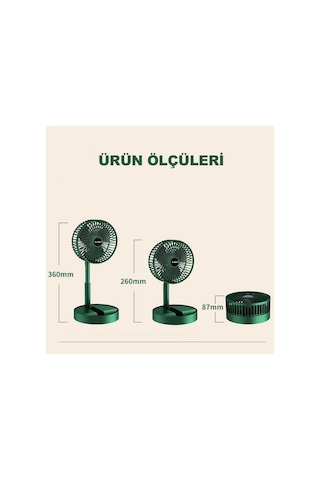 Robeve Rbv-07 Katlanabilir Şarjlı Masaüstü Vantilatör 3 Kademeli Hız Ayarlı Taşınabilir Mini Fan Serinletici Beyaz