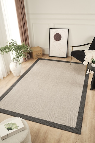 Sisalux 3088 Gri Antrasit Sisal Dokuma Jüt Kilim Hav Toz Vermez Salon Mutfak Oturma Odası Halısı Gri - Antrasit