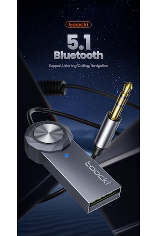 Toocki Bluetooth Araç Kiti 5.1 Navigasyon Destekli Hi-fi Ses