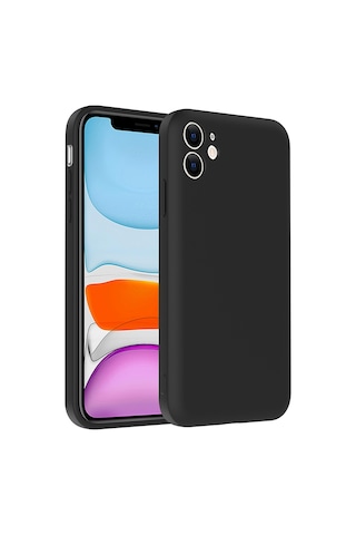 Apple Uyumlu iPhone 11 Kılıf Kamera Korumalı Kartlık Hazneli Zore Vitra Kapak Siyah