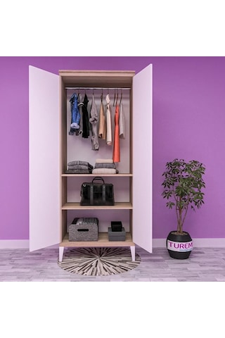 Almera 2 Kapılı Gardırop Mdf Sis Gri
