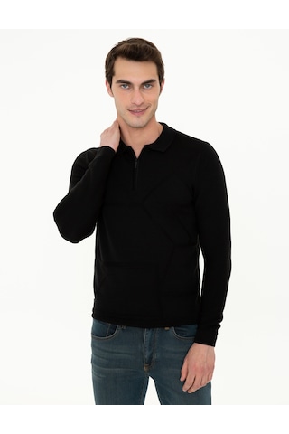 Pierre Cardin Erkek Siyah Triko Kazak 50241455-vr046 Siyah