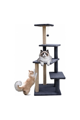 Missidea Mg02 Premium Çok Katlı Uzun Boy Kedi Tırmalama Tahtası Antrasit