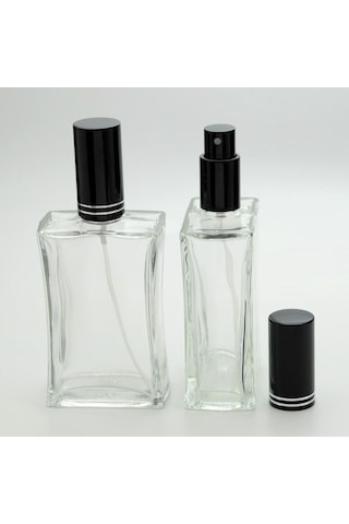 Boş Parfüm Şişesi 100 Ml 2 Adet Içbükey Tekrar Doldurulabilir Metal Valf Ve Kapak Içbükey Boş Şişe