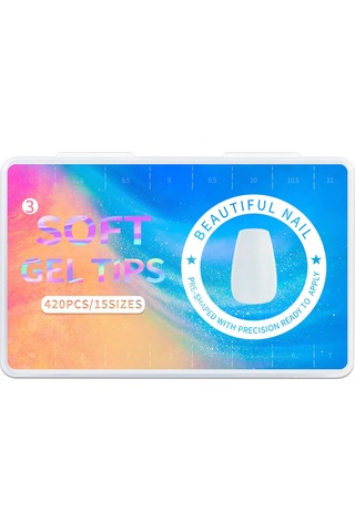 Reedark 420 Adet Mat Yumuşak Takma Tırnak Uçları - 15 Boyut, Tam Kaplama, Kolay Uygulama