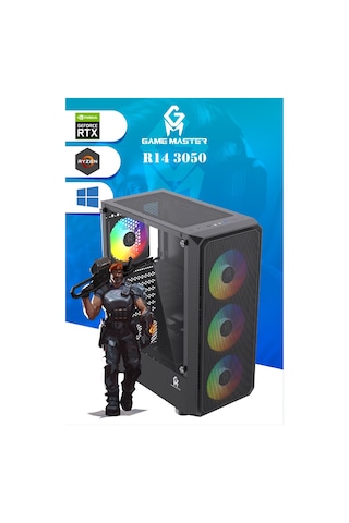 Game Master R14 3050 R5-5500 16 GB 512 GB M.2 SSD RTX3050 Free Dos Masaüstü Oyuncu Bilgisayarı
