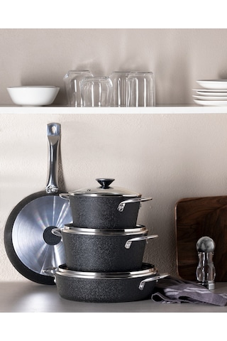 Madame Coco Titanium 7 Parça Tencere Seti Noir - Siyah Tncr0000000040