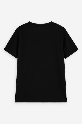 Markapia Kadın Bisiklet Yaka Pamuk Helikopter Baskılı Kısa Kollu T-shirt Siyah