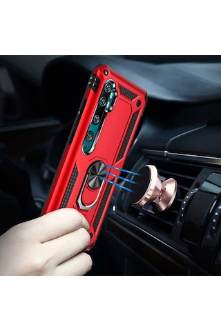 Xiaomi Mi Note 10 Pro Yüzüklü Standli Vega Kilif Ekran Koruyucu 510330644