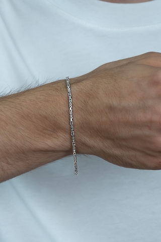 Takı Dükkanı 925 Ayar Gümüş Erkek Bileklik Kare Kral Model 2.4mm Genişlik 20cm Uzunluk msb02