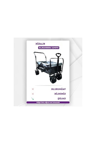 Katlanabilir Plaj Ve Kamp Arabası, 100 Kg Taşıma Kapasitesi