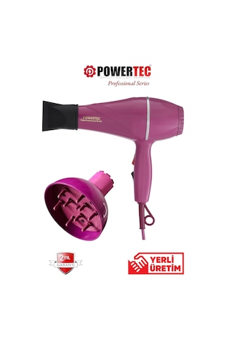 Powertec TR501 + Başlıklı 2500 W Profesyonel Saç Kurutma ve Fön Makinesi + Vigo