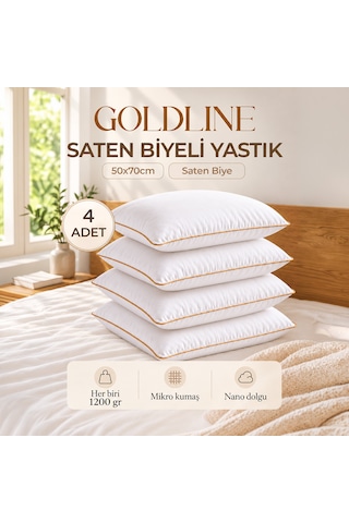 4'lü Gold Line Nano Jel Yastık 1200 Gr Beyaz-  Gold