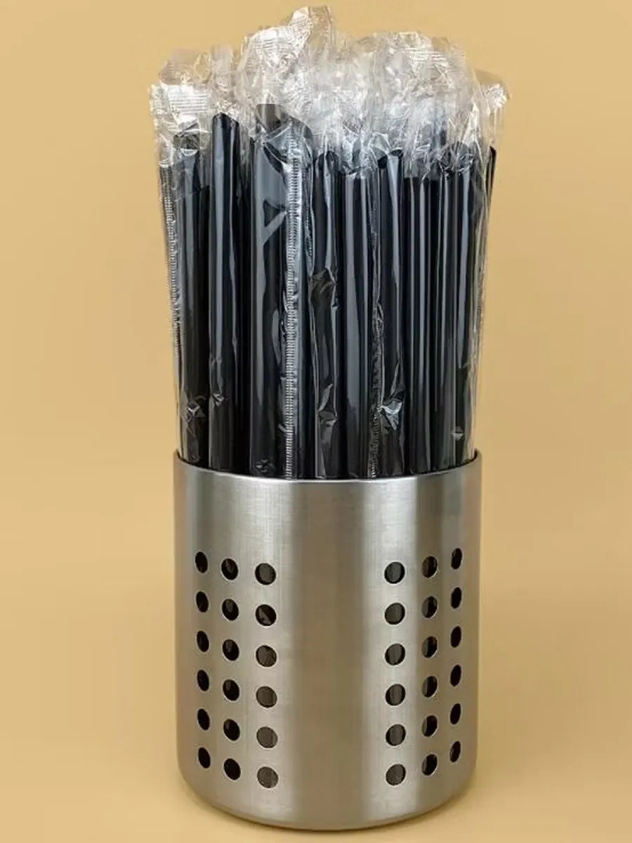 Pakkom Geniş Siyah Kokteyl Pipetleri 100 Adet 8x240 Mm 246874139