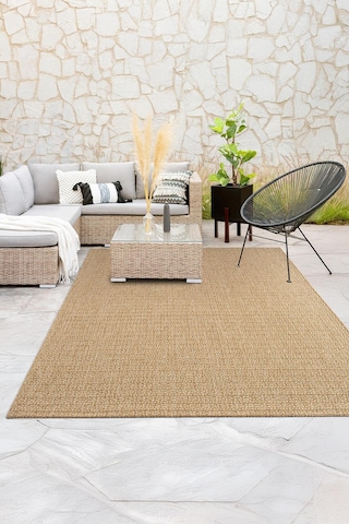 Tiora Tı004a Bej Jüt Halı Naturel Sisal Örme Hasır Modern Yıkanabilir Dayanıklı Tozu Yok Bej-beyaz