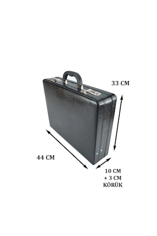 Case Club 10 Cm Bond Körüklü Evrak Çantası Şifreli Organizer İç Bölüm Siyah