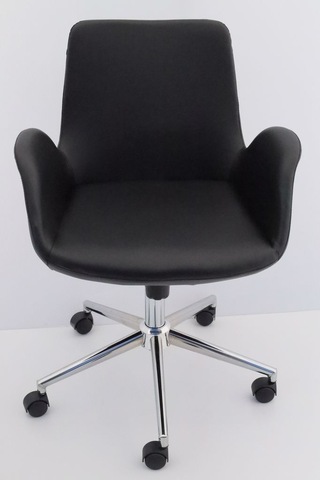 Hava Siyah Deri Ofis Personeli Çalışma Koltuğu