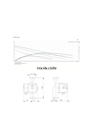 Grundfos Ups 25-40 N Sirkülasyon Pompası Rakor Dahil