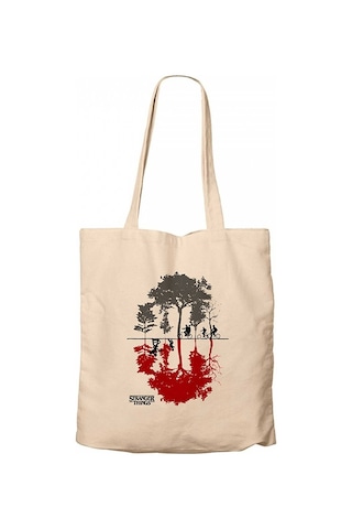 Stranger Things Tree Krem Kanvas Bez Çanta Krem