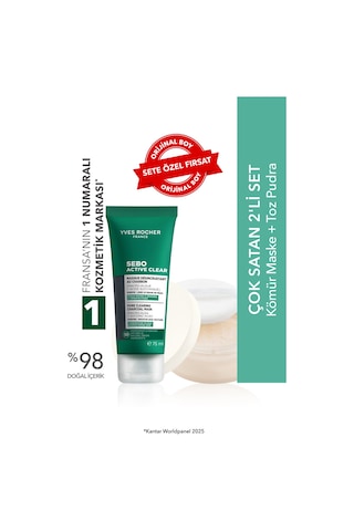Yves Rocher 2'li Set- Kömür Maske 75 Ml & Toz Pudra 8.5 G