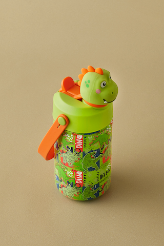 Karaca Duosip Dino Çocuk Pipetli Dinazor Tasarımlı Okul Su Matarası Termos 350 ml