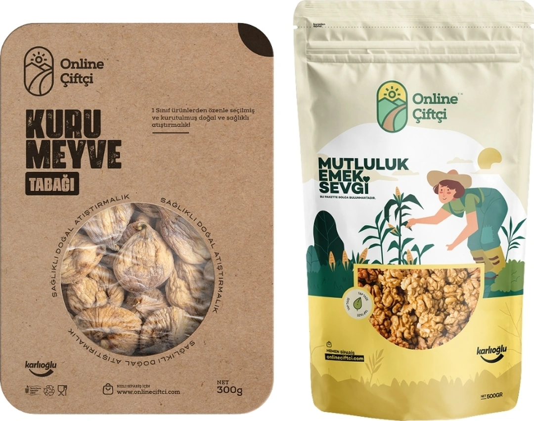 Online Çiftçi Kuru İncir 300 G + Kelebek Ceviz İçi 500 G
