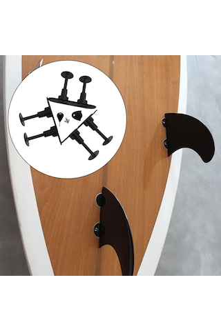 Homyl 3 Parça Sörf Tahtası Fin Fişleri Pvc Dağı Aksesuarları