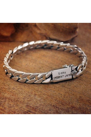 Yystore Erkek 925 Gümüş Bileklik 18 CM