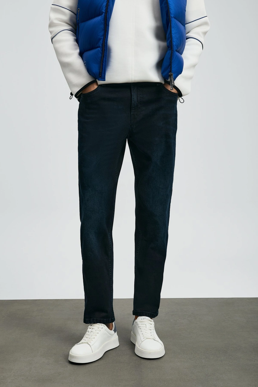 Lufian Erkek Franz Straight Fit Spor Jean Pantolon 112200244 Mavi Mavi