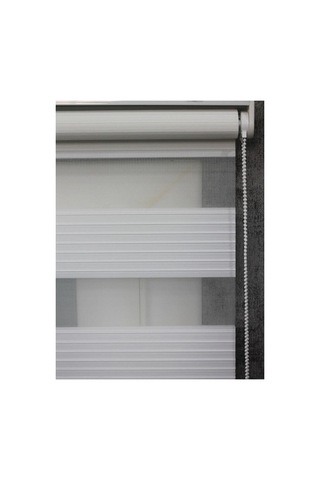 Düz Beyaz Geniş Pliseli Zebra Stor Perde Etek Dilimsiz Güneşlik Alüminyumkasa