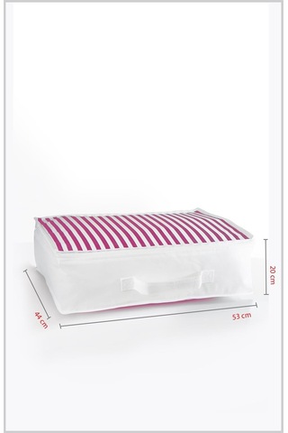 5'li Set Düzenleyici Yorgan Hurcu Pembe Çizgili 53x44x20 Pembe