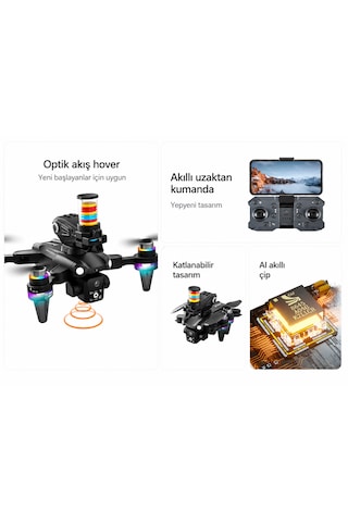 Hd Kameralı Drone Led Işıklı Şarjlı Quadcopter