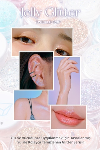 Twinkle Pop Çok Amaçlı Kullanım İçin Yoğun Sim İçerikli Jel Glitter Twinkle Pop Jelly Glitter 5 Coral Banzzak