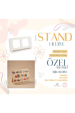 Kişiselleştirilmiş İsme Özel Bebek Çocuk Hediyesi Ahşap Puzzle Bebek Odası Dekorasyon Set 2