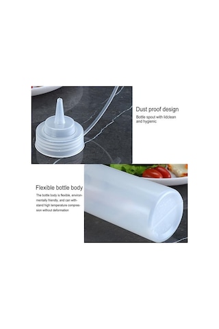 Kırmızı 4 Adet Mutfak Plastik Baharat Dağıtım Şişeleri Kapaklı Çok Fonksiyonlu Pigment Sıkılabilir Şişe 250ml Bpa Kırmızı