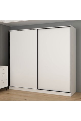 Lara Sürgülü Gardrop - Beyaz