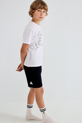 Defacto Playstatıon Lisanslı Regular Fıt 2li Beyaz Pijama Takımı Erkek Çocuk H8202a826hswt34 Beyaz-wt34