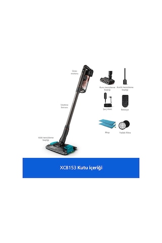 Philips 8000 Serisi XC8153/10 Aqua Plus Kablosuz Dik Süpürge