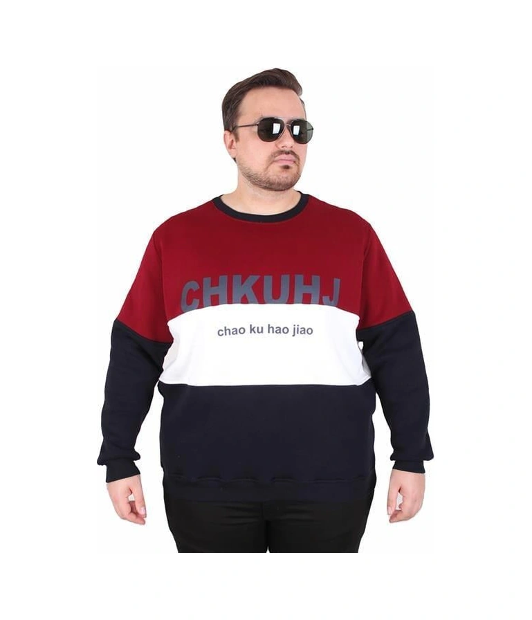 Starbattal Büyük Beden Bisiklet Yaka 3ip Sweat Chao Ku 25721 Murdum Mürdüm
