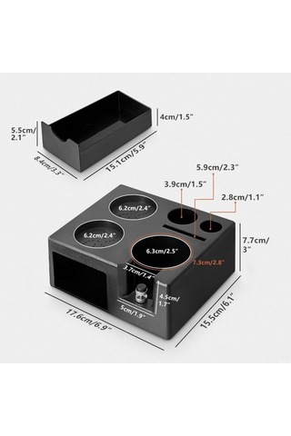 Moveevo Plawee Espresso Tamper Organizer: 58mm, 54mm, 51mm Portafilter Uyumlu Kahve Aleti Tutucu Siyah Abs Siyah